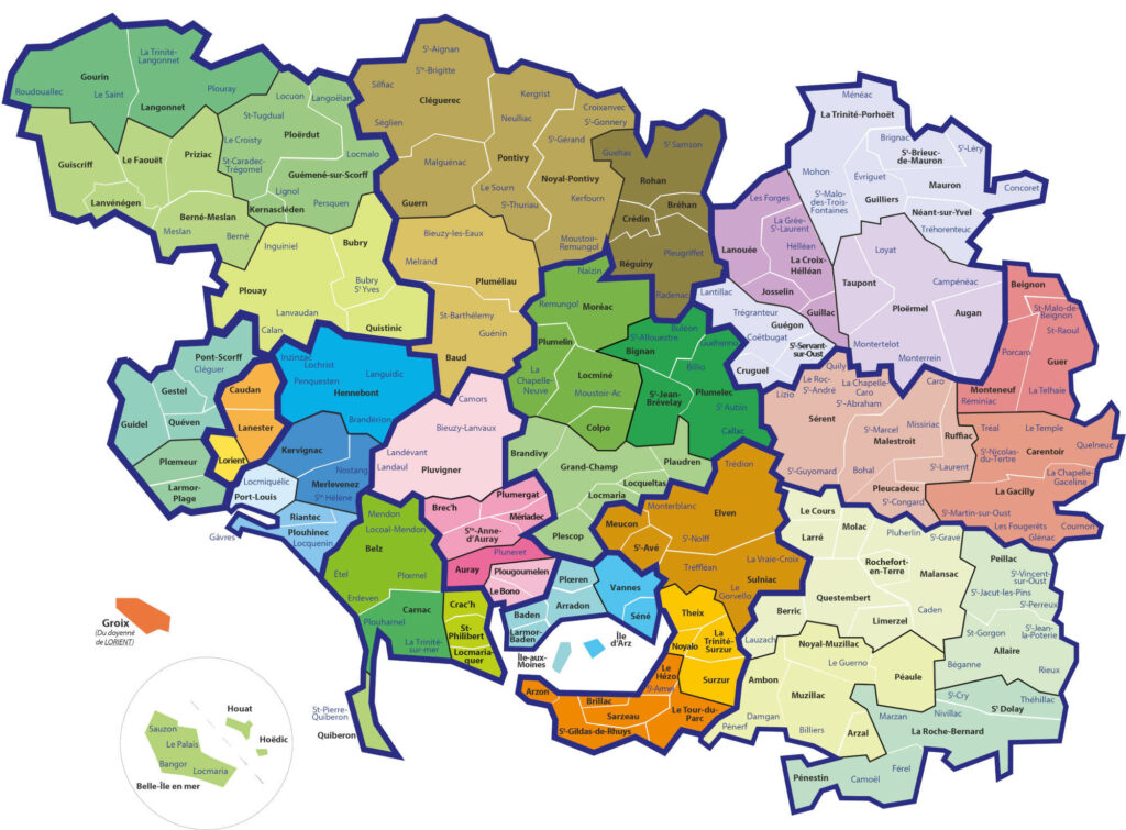 carte du diocèse de Vannes